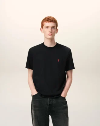 Ami de Coeur T-Shirt i svart ekologisk bomull
