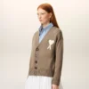 Beige Ami de Coeur Cardigan i ull Beige Ami de Coeur Cardigan i ull