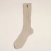 Beige Ami de Coeur-strumpor i bomull