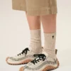 Beige Ami de Coeur-strumpor i bomull