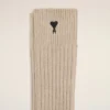 Beige Ami de Coeur-strumpor i bomull