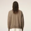 Beige Ami de Coeur Sweater i ull och bomull med rund hals Beige Ami de Coeur Sweater i ull och bomull med rund hals