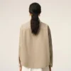 Beige Ami de Coeur-överskjorta i bomullstrik