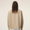 Beige Ami de Coeur-överskjorta i bomullstrik
