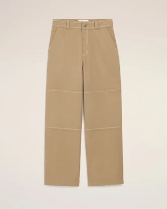 Beige arbetsbyxor i bomull