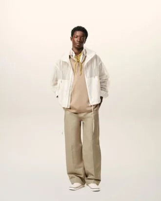 Beige baggybyxor i bomull
