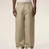 Beige baggybyxor i bomull