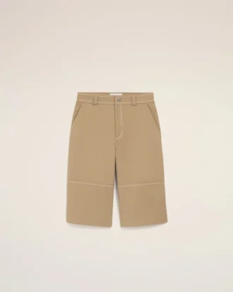 Beige bomullsbermudashorts