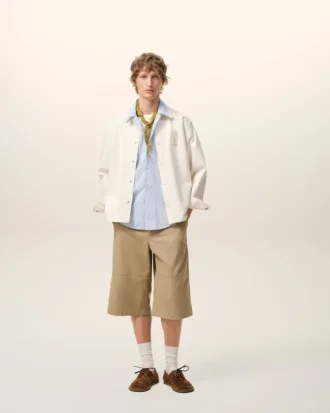 Beige bomullsbermudashorts