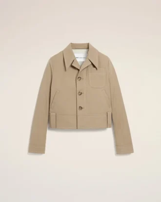 Beige bomullsjacka med knappar