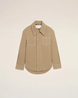 Beige bomullsjacka med knappar