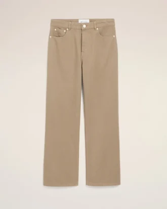 Beige bomullsjeans i stor passform