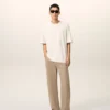 Beige bomullsjeans i stor passform