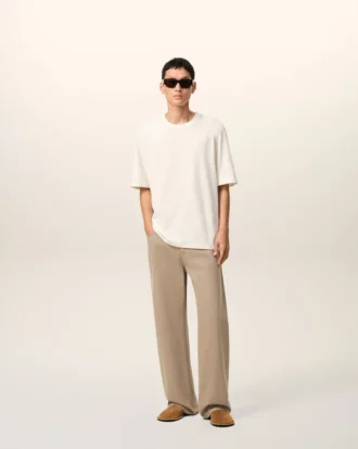 Beige bomullsjeans i stor passform
