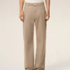 Beige bomullsjeans i stor passform