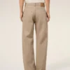 Beige bomullsjeans i stor passform