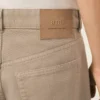 Beige bomullsjeans i stor passform