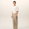 Beige bomullsjeans i stor passform
