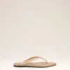 Beige flip-flops i lammskinn med spetsig tå Beige flip-flops i lammskinn med spetsig tå
