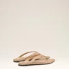 Beige flip-flops i lammskinn med spetsig tå Beige flip-flops i lammskinn med spetsig tå
