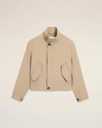 Beige Harrington-jacka i ny ull