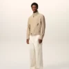 Beige Harrington-jacka i ny ull Beige Harrington-jacka i ny ull