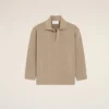 Beige långärmad pikétröja i ull Beige långärmad pikétröja i ull