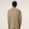 Beige långärmad pikétröja i ull Beige långärmad pikétröja i ull