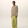 Beige långärmad pikétröja i ull Beige långärmad pikétröja i ull