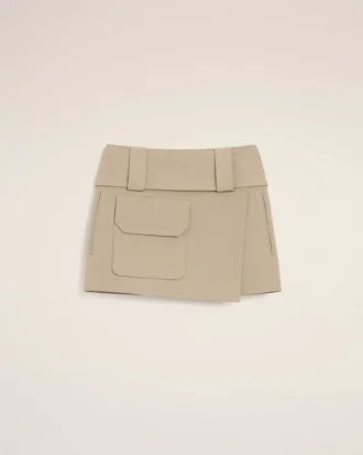 Beige minikjol i bomull