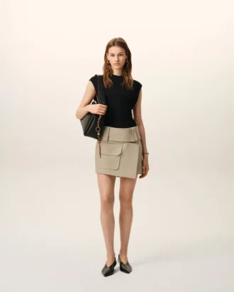Beige minikjol i bomull