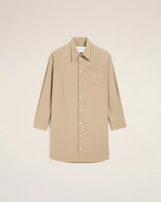 Beige ny ull Ami de Coeur vid skjortklänning