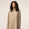 Beige ny ull Ami de Coeur vid skjortklänning Beige ny ull Ami de Coeur vid skjortklänning