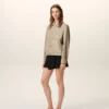 Beige nylonjacka med Ami de Coeur-knappar