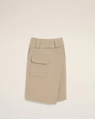 Beige omlottkjol i bomull