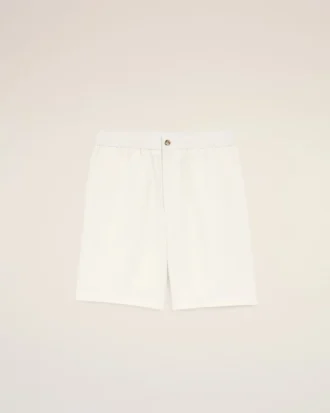 Beige shorts i linneblandning med resår i midjan från Ami de Coeur