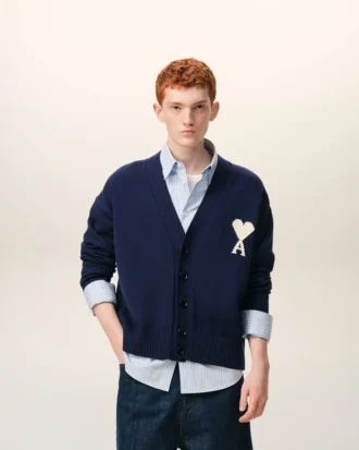 Blå Ami de Coeur Cardigan i ull