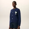 Blå Ami de Coeur Cardigan i ull med rund hals Blå Ami de Coeur Cardigan i ull med rund hals