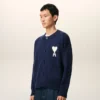 Blå Ami de Coeur Cardigan i ull med rund hals Blå Ami de Coeur Cardigan i ull med rund hals