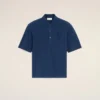 Blå Ami de Coeur Polo-tröja med stickad patch