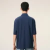 Blå Ami de Coeur Polo-tröja med stickad patch