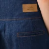 Blå bermuda-shorts i bomull med omlottbälte