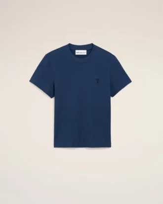 Blå bomulls-T-shirt med kort ärm från Ami de Coeur
