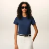 Blå bomulls-T-shirt med kort ärm från Ami de Coeur Blå bomulls-T-shirt med kort ärm från Ami de Coeur