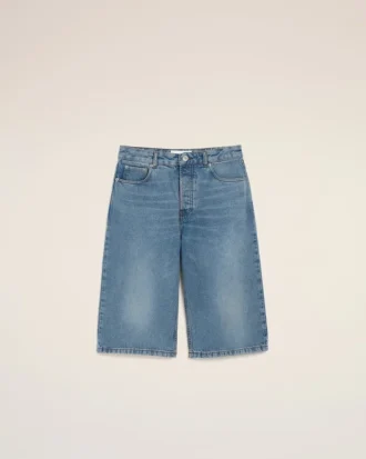 Blå bomullsbermudashorts i stor storlek