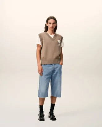 Blå bomullsbermudashorts i stor storlek