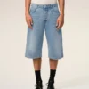 Blå bomullsbermudashorts i stor storlek Blå bomullsbermudashorts i stor storlek