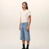 Blå bomullsbermudashorts i stor storlek Blå bomullsbermudashorts i stor storlek