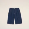 Blå bomullsbermudashorts med lös passform Blå bomullsbermudashorts med lös passform