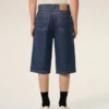 Blå bomullsbermudashorts med lös passform Blå bomullsbermudashorts med lös passform